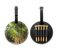 Fresh Green Plants - Borsa portaoggetti per tee da golf con stampa nera, per uomini, in poliuretano resistente, facile da trasportare, migliora l'esperienza di golf