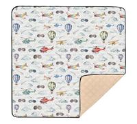 Fresh Hand - Tappetino da gioco per bambini con coniglietto disegnato a mano, morbido e spesso, per interni ed esterni, portatile, imbottito, per neonati e bambini, 127 x 127 cm