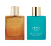 Fresh & Honey Eau de Parfum da 100 ml ciascuno (confezione da 2) | Fragranza spray di lunga durata per donne e uomini | Duo di profumo premium | Profumo da indossare tutti i giorni | Elegante set