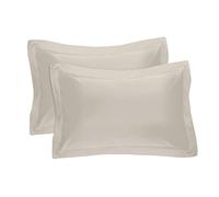 FRESH IDEAS - Copricuscini in Popeline su Misura; meravigliose Federa per i Cuscini da Letto, Cotone, Ivory, King