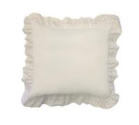 FRESH IDEAS Eyelet Ruffled Pillow 2 Pack Sham, Cotone, Ivory, European