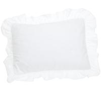 Fresh Ideas Ruffled Poplin Sham 2 Confezione, Cotone, White, Standard