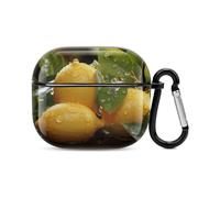 Fresh Lemon - Custodia per auricolari Bluetooth a corpo intero, antiurto, custodia rigida con supporto per ricarica wireless con portachiavi, regalo personalizzato per AirPods 3