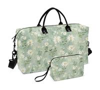 Fresh Little Daisy Pastorale Stile Decorativo Weekender Viaggio Pernottamento Borsa Palestra Sport Duffel Borse con Cinghia Regolabile per Trekking Pieghevole bolso Viajero para Mujer