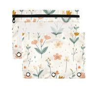 Fresh Little Flowers Organizer Raccoglitore con finestra trasparente Astuccio con cerniera con cerniera con occhielli rinforzati a 3 anelli, cartelle per riporre forniture scolastiche e ufficio