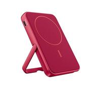 Fresh 'n Rebel Powerbank Magnetico Senza Fili 5000mAh, compatibile con MagSafe, Ricarica Rapida PD 20W, porta USB-C (in/Out), per iPhone 16/15/14/13/12, Portatile, con Supporto (Berry Red)