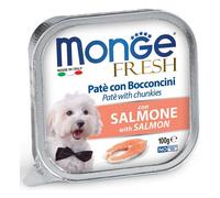 Monge Fresh Paté Bocconcini Con Salmone Cibo Umido Per Cani Adulti 100g