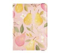 Fresh Peach Pears - Custodia per passaporto in pelle rosa per vaccino da viaggio, custodia protettiva per passaporto, custodia a portafoglio per donne, leggera, Pere pesca fresca rosa, 1 size