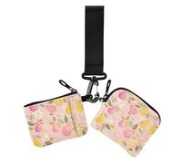 Fresh Peach Pears Pink Portafogli da donna Porta carte di grande capacità Portafoglio con cerniera portamonete con tasca con cerniera per donna 2 confezioni, Pere pesca fresca rosa, 1 size, Casual