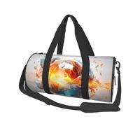 Fresh Peacock Round Travel Duffel Bag - Grande capacità durevole borsa da trasporto per vacanze, palestra, brevi viaggi, Basket Fiamme e Gocce d'acqua, Taglia unica