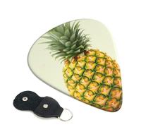 Fresh Pineapple - Confezione da 6 plettri per chitarra con porta plettri in pelle, portachiavi, custodia per plettro, arte astratta, per chitarra elettrica acustica, ukulele, 0,71 mm