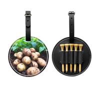 Fresh Potatoes - Borsa portaoggetti per tee da golf, con stampa nera, per uomini, in poliuretano resistente, facile da trasportare, migliora l'esperienza di golf