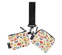 Fresh Safari Fiori Portamonete da donna Porta Carte Piccolo Portamonete Portatile Borsa Portafoglio con Cinturino da Polso per Signore 2 Confezioni de Mujer para tarjetas