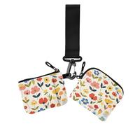 Fresh Safari Flowers Portafoglio portamonete da donna porta carte carino moda portafoglio portamonete con cerniera con portachiavi per signora 2 confezioni, fiori freschi safari, 1 taglia, casual