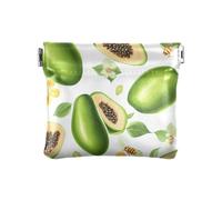 Fresh Serviceberry Portamonete in pelle per donne e uomini con frutta, comodo mini portamonete, per ragazze e donne, Frutto di papaia dolce, 1 size, moderno