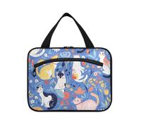 Fresh Spring Colorful Cats Hanging Large Make up Bag con gancio, Designer Chic Borse per articoli da toeletta per accessori per le donne Lavoro Porta cosmeticos Mujer para cartera L