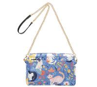 Fresh Spring Colorful Cats Moda Donna Borse a Tracolla in Pelle Vegana Croos Borse a Tracolla con Zip