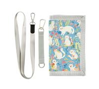 Fresh Spring Colorful Cats titolare con fermasoldi per maschio Portafogli pieghevoli alla moda con cordino, fresco primavera gatti colorati, 1 size, Moda