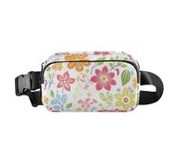Fresh Spring Semplice Fiori Colorati Elegante Marsupio Borsa Crossbody per piccoli uomini d'affari Piccolo con Cinghia Regolabile per Viaggi Corsa Escursionismo bolsas de cintura para mujer, fiori