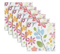 Fresh Spring Semplici Fiori Colorati Festa di Nozze Tovaglioli Panno Lavabile Set di 6 50,8 x 50,8 cm servilletas de tela para mesa navidad