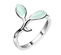 Fresh Tender Buds Cat Eye Ring Leaf Finger Ring Opening Adjustable Rings Nice processing