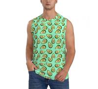 Fresh Tropical Fruit Avocado Activewear Gilet senza maniche da uomo per esercizi quotidiani abbigliamento casual, Nero , XL