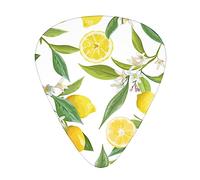 Fresh Tropical Lemons - Plettri per chitarra, 12 pezzi, in celluloide, per chitarra acustica, elettrica, basso, inclusi 0,46 mm, 0,71 mm, 0,96 mm
