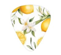 Fresh Tropical Lemons, plettri per chitarra, 12 pezzi, spessore 0,46 mm/0,71 mm/0,96 mm, con custodia per chitarra acustica-elettrica, ukulele, basso