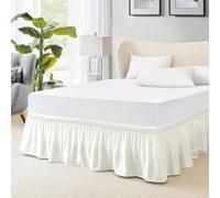 FreshCulture Mantovana giroletto per letto singolo, con elastico avvolgente, per letto singolo, facile da montare, con lunghezza di 56 cm, con volant antipolvere di qualità alberghiera per letto