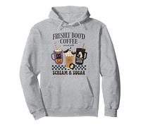 Freshly Boo'd Coffee - Tazza Divertente per Halloween, Motivo: Gatto e Pipistrello Felpa con Cappuccio