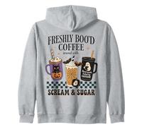 Freshly Boo'd Coffee - Tazza Divertente per Halloween, Motivo: Gatto e Pipistrello Felpa con Cappuccio