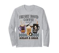 Freshly Boo'd Coffee - Tazza Divertente per Halloween, Motivo: Gatto e Pipistrello Maglia a Manica