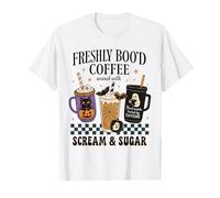 Freshly Boo'd Coffee - Tazza Divertente per Halloween, Motivo: Gatto e Pipistrello Maglietta