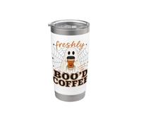 Freshly Boo'd with Scream and Sugar Halloween Ghost Coffee Bicchiere termico in acciaio inox doppia parete