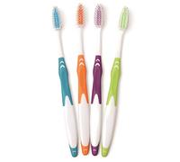 Freshmint - Spazzolini da denti con grande impugnatura in gomma e setole in nylon multicolori e morbide, confezionati singolarmente Tutti confezionati, nessun taglio o strappo richiesto.