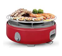 Freshore Barbecue portatile senza fumo a carbonella - Campeggio esterno Piccolo barbecue da tavolo con piano cottura - Incorporato in ventola con carica batteria o telefono 4A