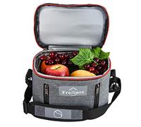 Freshore Insulated Lunch Kit Tote Slim Box Borse piccole per donna/uomo 丨 Contenitori compatti di conservazione per alimenti Contenitori Ice Pack - Crossbody con tracolla regolabile (Grigio scuro)