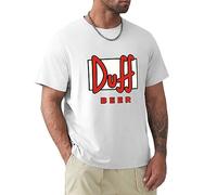 FreshTrue Duff Beer T-Shirt Graphic Tee for Men T-Shirt White S