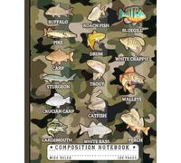 Freshwater Fish Species Guide Notebook: Wide Lined Exercise Book for Kids and Adults Who Love Fishing | Camo Theme Primary Journal for Science and Nature Lovers