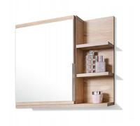 FreshYou Mobiletto a specchio 60x50 sonoma, mobiletto da bagno con ripiani, specchio da bagno, mobiletto sospeso, mobiletto da parete - Destra