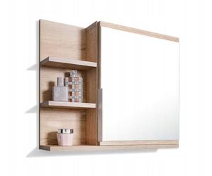 FreshYou Mobiletto a specchio 60x50 sonoma, per il bagno con mensole, specchio da bagno, mobiletto sospeso - da parete - Sinistra