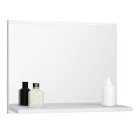 FreshYou Specchio da bagno con 1 ripiano, sospeso, specchio per corridoio, camera da letto, bagno, bianco 60X50 cm