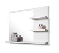 FreshYou Specchio da bagno con 3 ripiani specchio da parete specchio sospeso specchio per mobili da bagno specchio per il corridoio per la camera da letto per il bagno bianco 60X50 - Destro