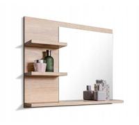FreshYou Specchio da bagno con 3 ripiani specchio da parete specchio sospeso specchio per mobili da bagno specchio per il corridoio per la camera da letto per il bagno sonoma 60X50 - Sinistro
