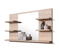 FreshYou Specchio da bagno con 5 ripiani specchio da parete specchio sospeso specchio per mobili da bagno specchio per il corridoio per la camera da letto per il bagno sonoma 80X50