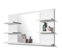 FreshYou Specchio da bagno con 5 ripiani specchio da parete specchio sospeso specchio per mobili da bagno specchio per il corridoio per la camera da letto per il bagno bianco 80X50