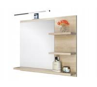 FreshYou Specchio da Bagno con Illuminazione e Ripiani Sonoma LAMPADA LED 60x50 - Destro