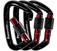 FresKaro Moschettone da arrampicata da 10,2 cm, moschettoni con bloccaggio a vite certificato UIAA da 25 kN, realizzati in alluminio 7075, leggeri, antiruggine e resistenti, per ramping,