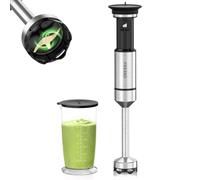FRESKO Frullatore a Immersione 1000W, Asta in Acciaio Inox con Protezione Pentole, Bicchiere Dosatore 700ml, Velocità Variabili - per Pappe, Zuppe, Frullati, Purè, Salse