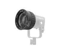 Fresnel CF4 per Storm 80c - Fresnel compatto da 10 cm con supporto Mini ProLock, amplificatore di luce 5,5x, angolo di illuminazione regolabile da 15° a 40°, corpo luminoso morbido, borsa per il